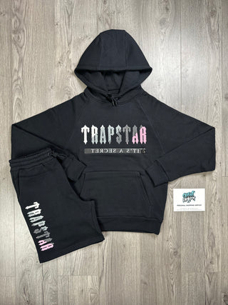 Trapstar Decoded Hoodie Shorts Set Black | Pink