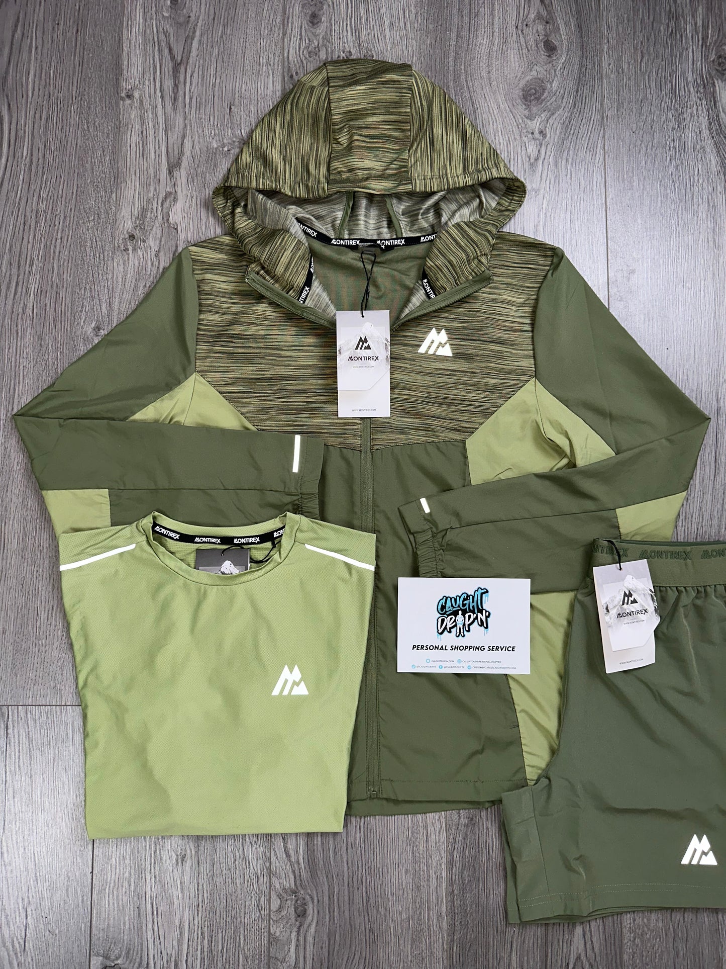 Montirex Trail 3 Piece Windrunner Set Khaki Green