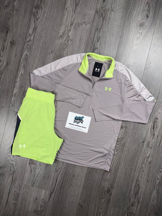 Under Armour Old Season Half Zip Beige |  Lime Green Set