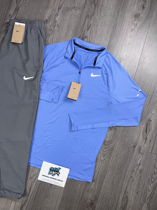Nike Stride Half Zip Royal Pulse | Grey Tracksuit