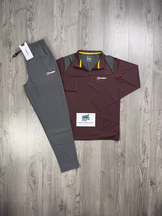 Berghaus Tech Half Zip Maroon | Dark Grey Tracksuit