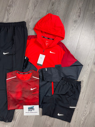 Nike 4 Piece Windrunner Light Crimson, Dark Red Tracksuit | Shorts Set