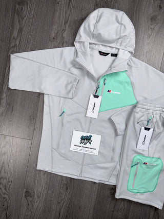 Berghaus Light Grey, Mint Full Zip Hoodie | Shorts Set