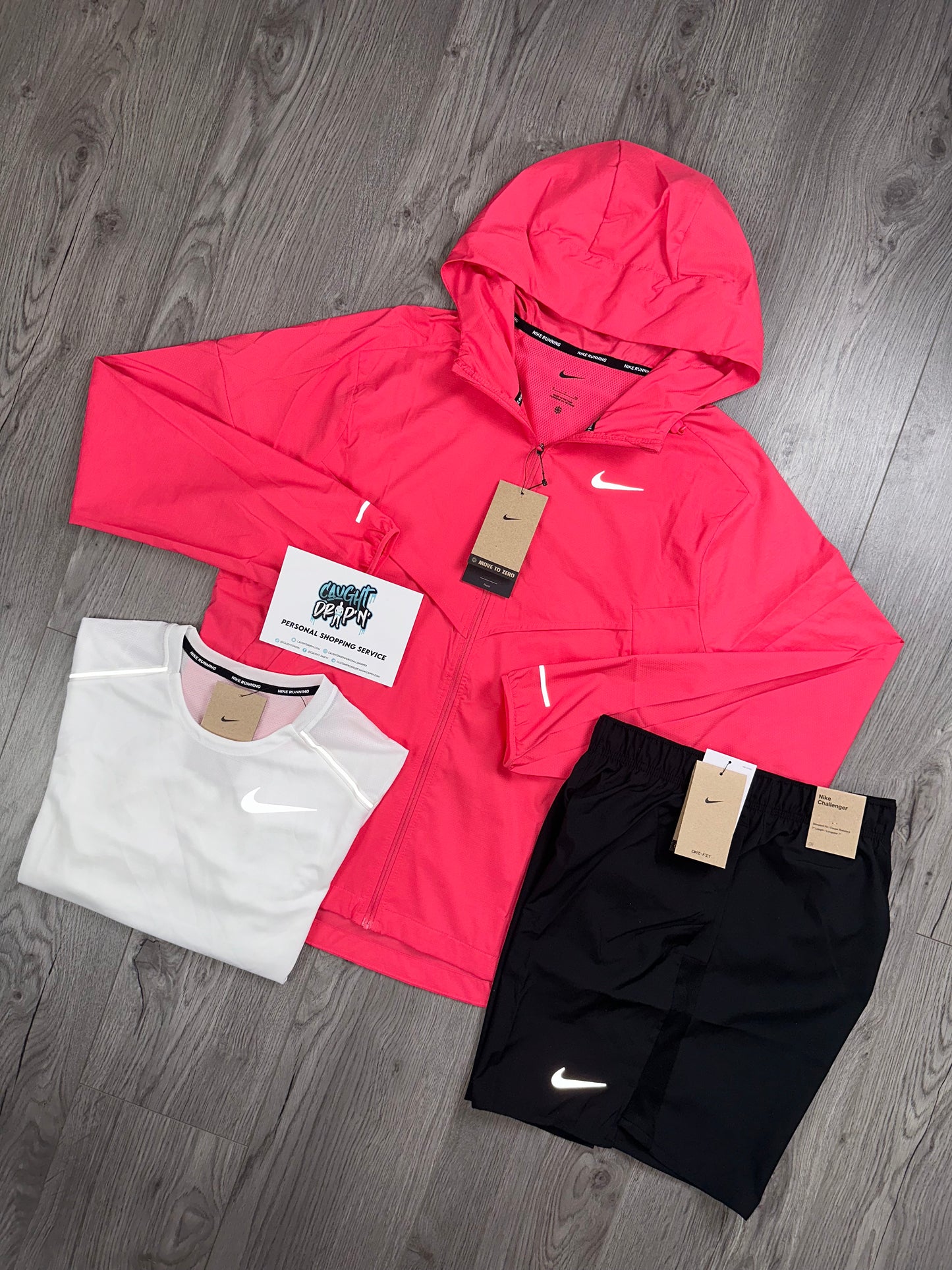 Nike 3 Piece Pink Foam Windrunner | OG White Miler Set