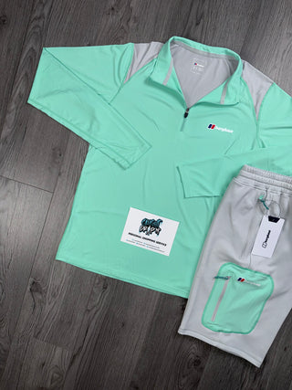 Berghaus Half Zip Mint, Light Grey | Shorts Set