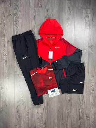 Nike 4 Piece Windrunner Light Crimson, Dark Red Tracksuit | Shorts Set
