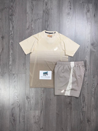 ASICS Beige Cream Tee | Shorts Set