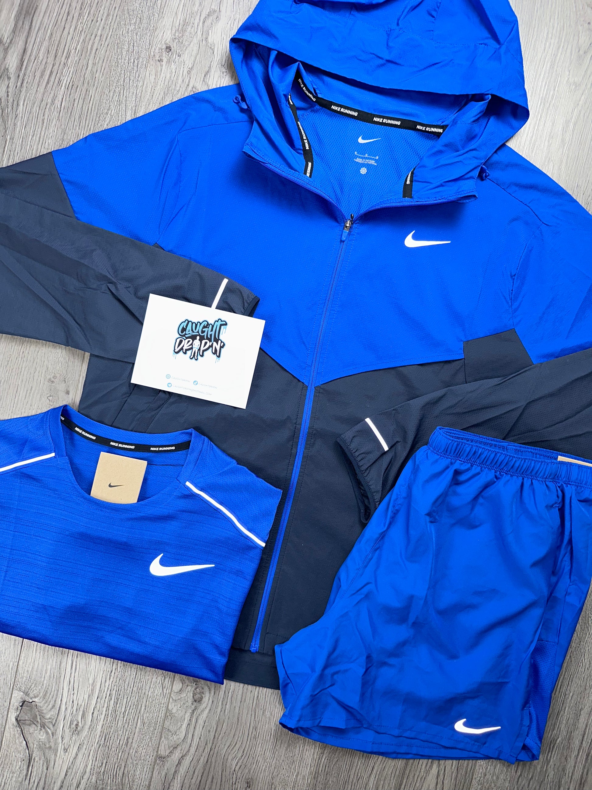Nike 3 Piece Royal Blue Windrunner Set â Caught Drip'N'
