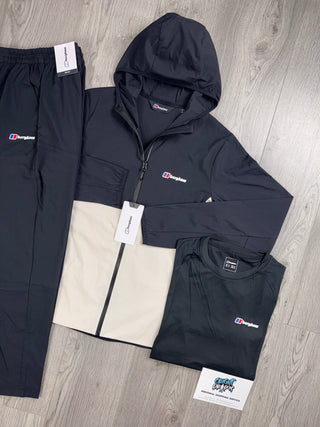 Berghaus 3 Piece Theran Full Zip Beige Cream | Black Tracksuit