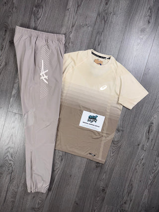 ASICS Beige Cream Tee | Bottoms Set