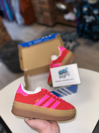 Women’s Adidas Gazelle Bold Collegiate Red Lucid Pink