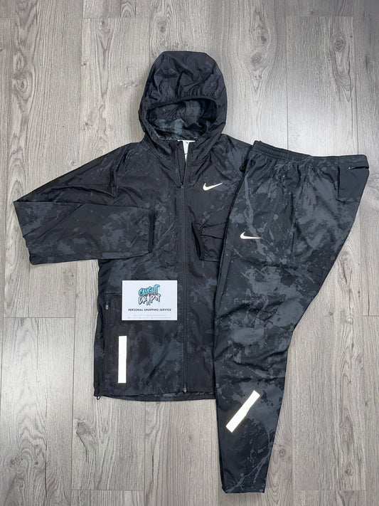 Nike Run Division Splash Tracksuit Black | Grey