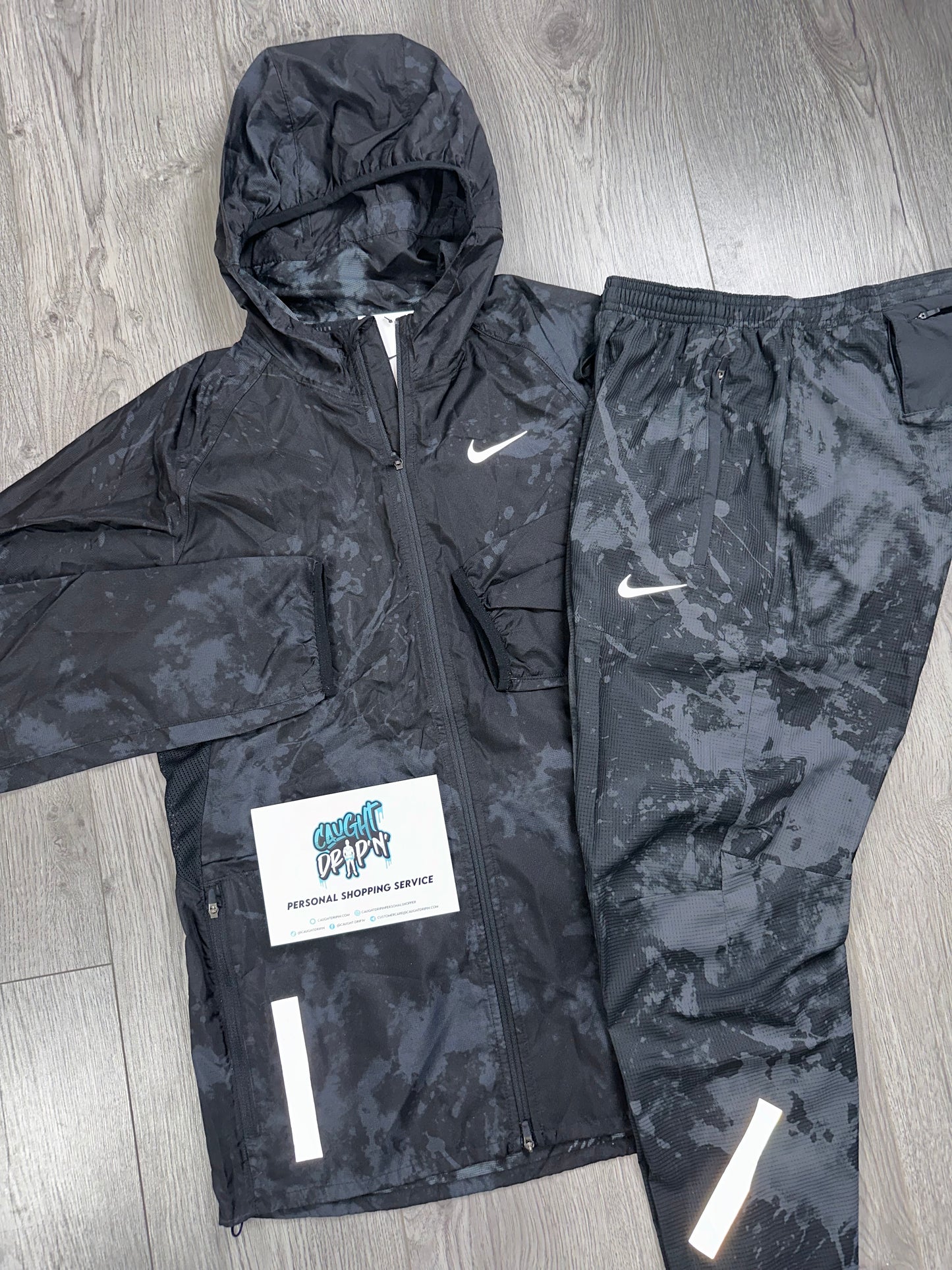 Nike Run Division Splash Tracksuit Black | Grey