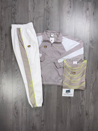 Nike 3 Piece TN Beige, White, Volt Tracksuit (Oversized Fit. Recommend Sizing Down)