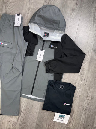 Berghaus 3 Piece Light Windrunner Black Tee | Dark Grey Tracksuit