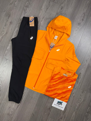 ASICS 3 Piece Windrunner Bright Orange | Black Tracksuit