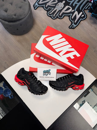 Nike Air Max Plus TN Black | Bright Crimson Trim 2026