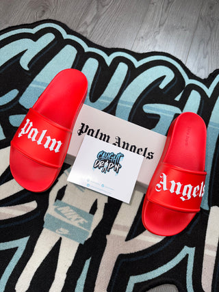 Palm Angels Logo Pool Slide Red