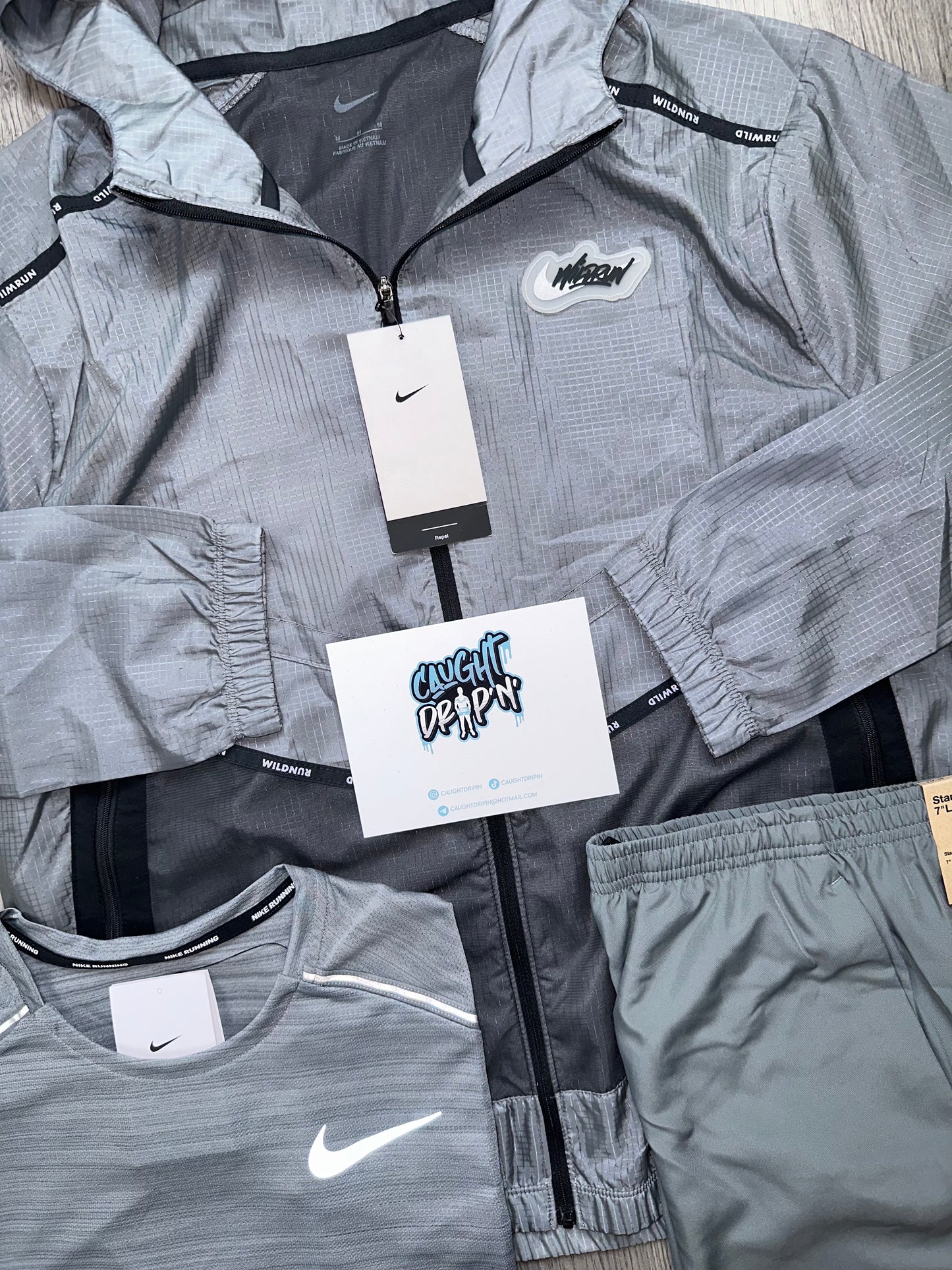 Nike 3 Piece Wildrun Windrunner Grey Set