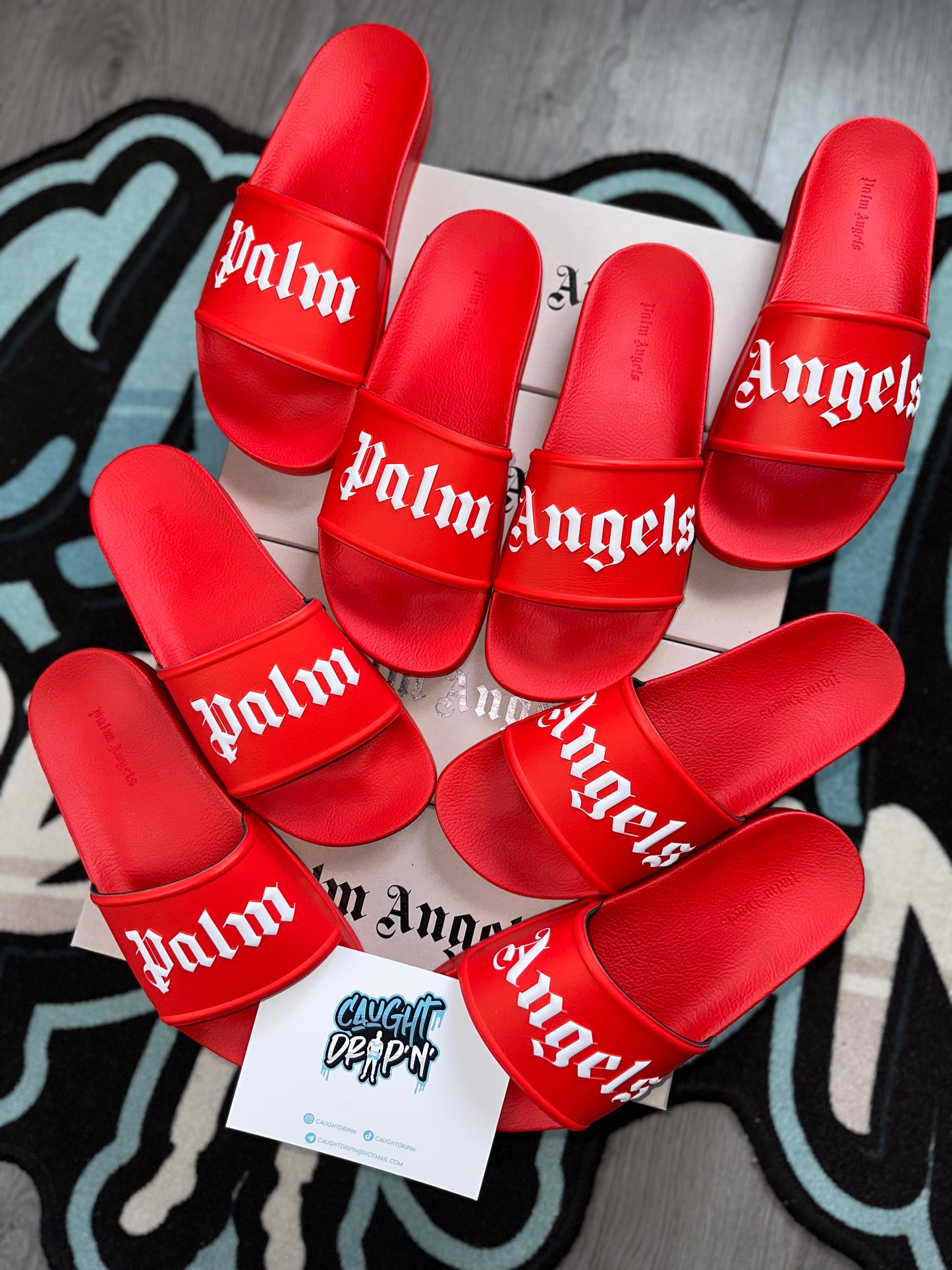 Palm Angels Logo Pool Slide Red