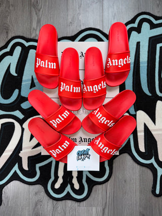 Palm Angels Logo Pool Slide Red