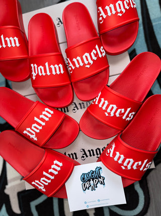 Palm Angels Logo Pool Slide Red