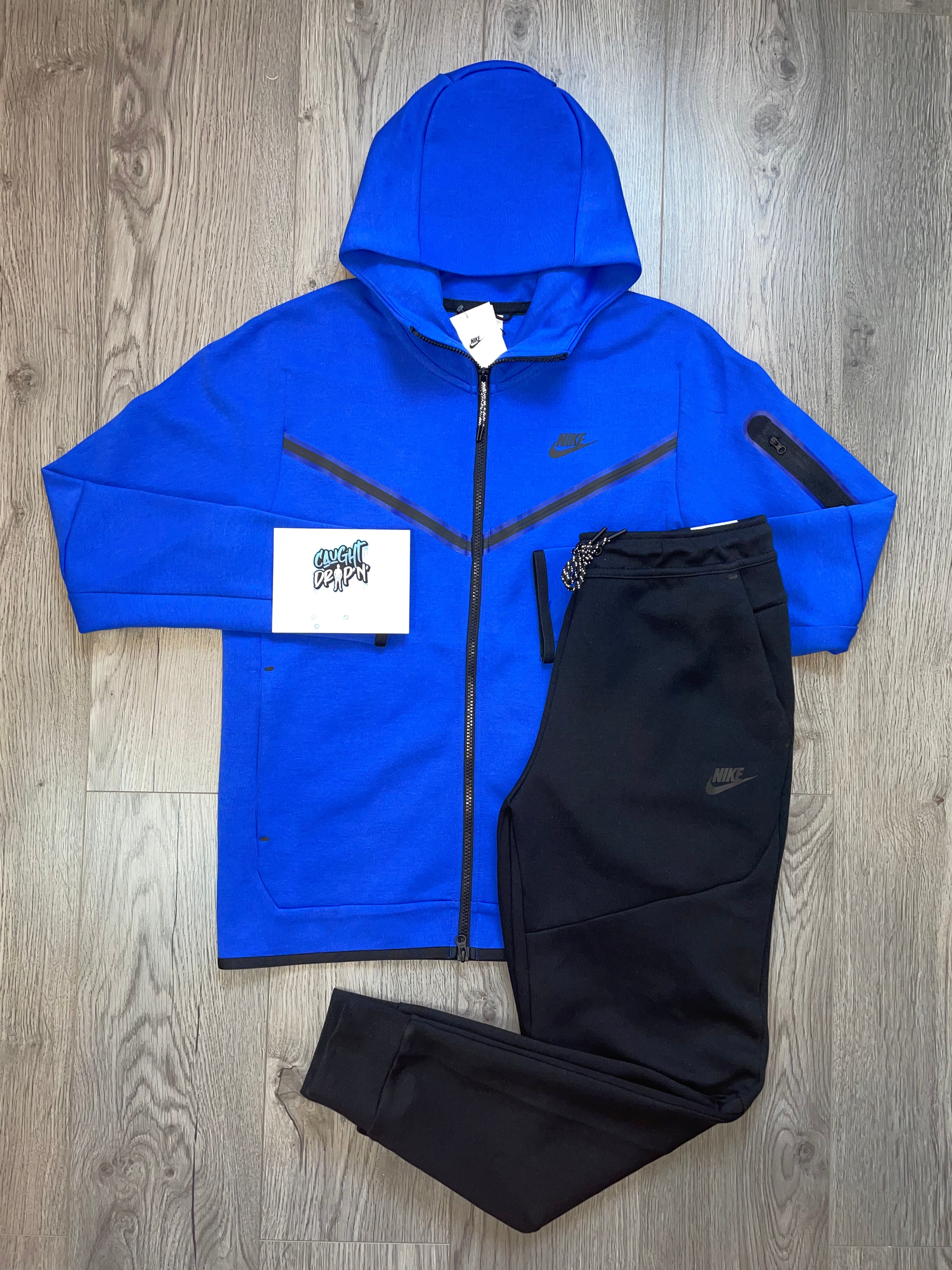 Royal blue nike discount tech fleece tracksuit