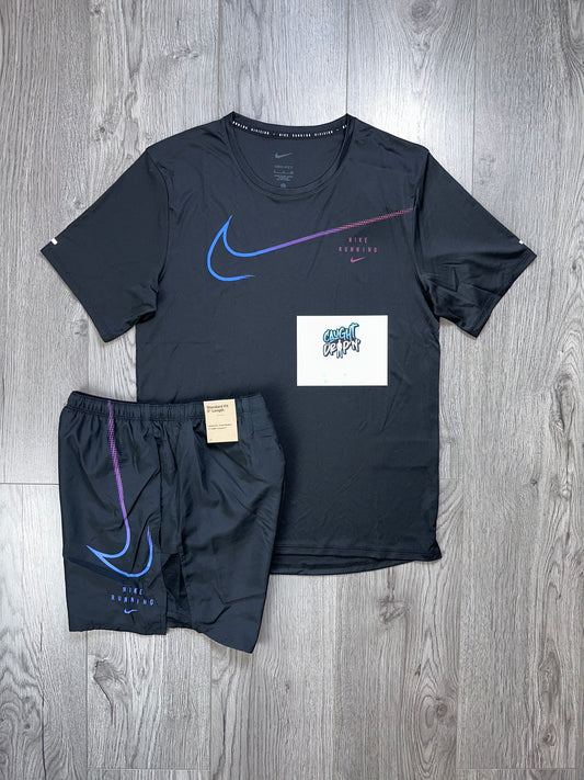 Nike Running Division Black | Purple Blue Set
