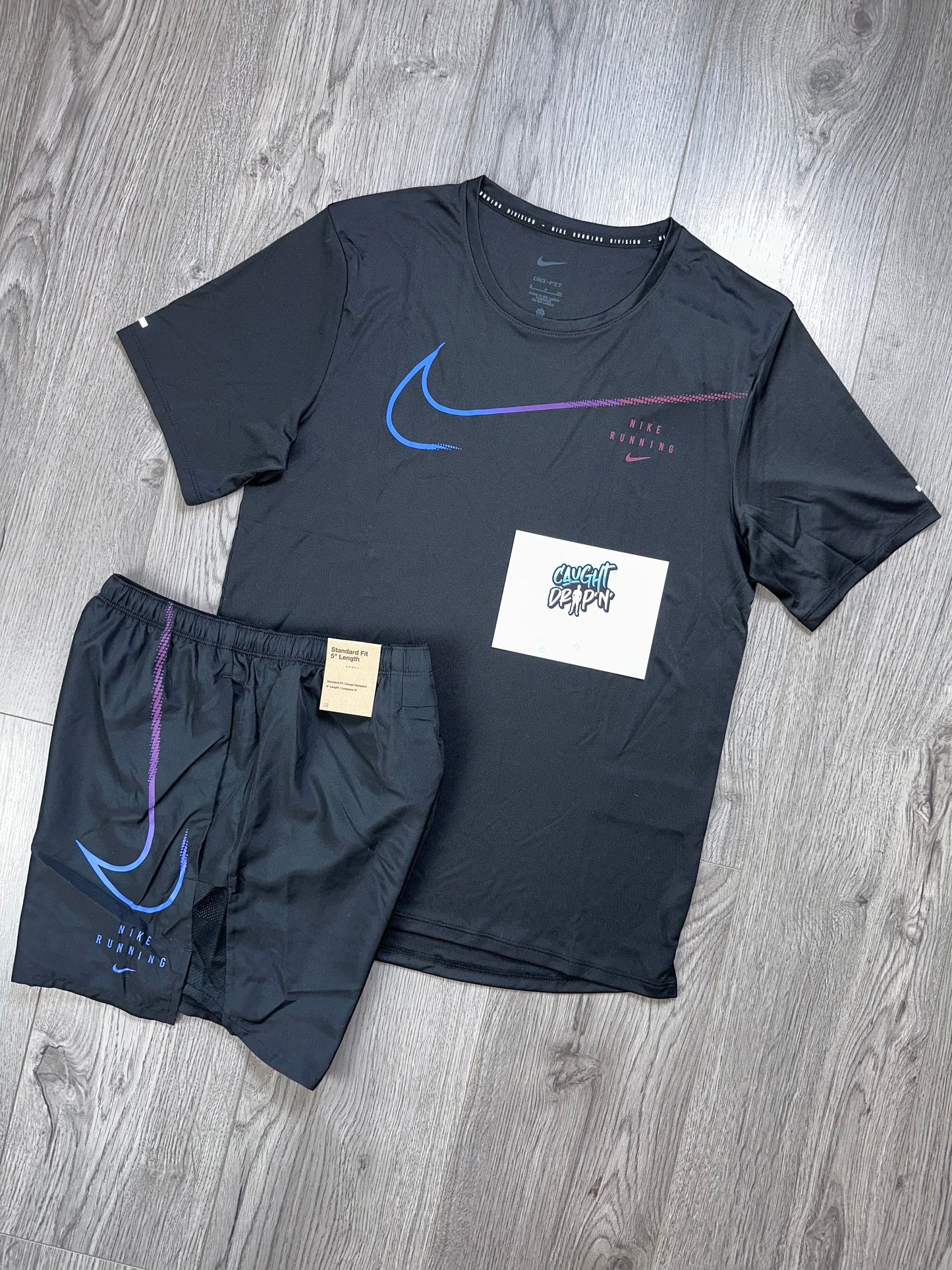 Nike Running Division Black | Purple Blue Set