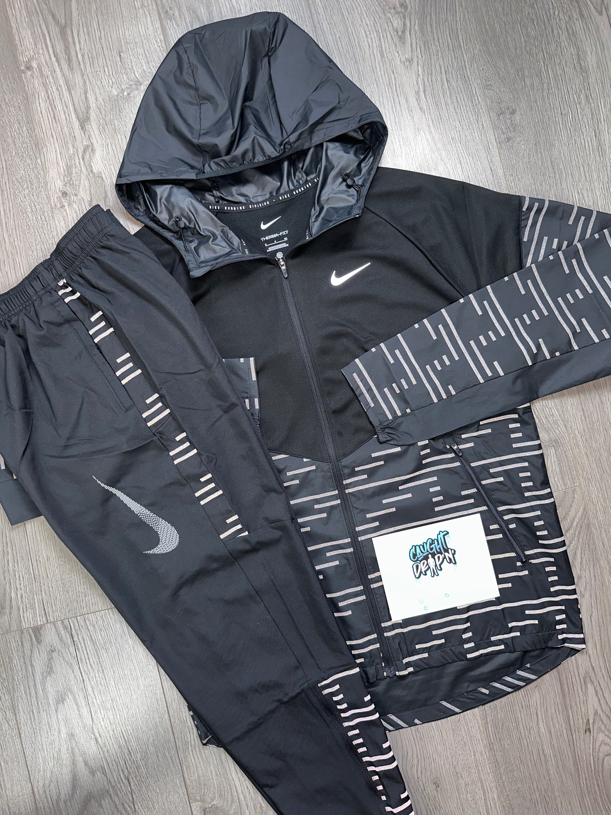 Nike Reflective Run Division Tracksuit Black Caught Drip N